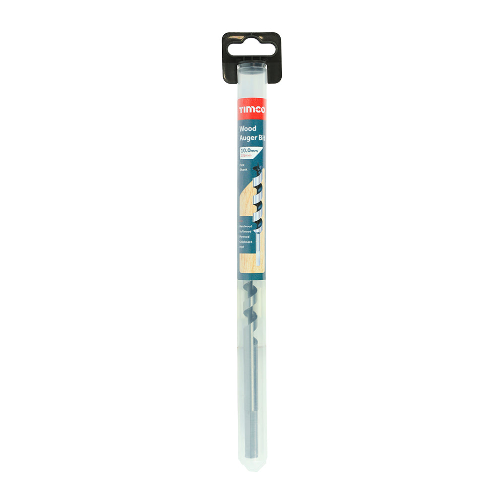 This is an image of Timco - Wood Auger Bit - Hex Shank 10.0 x 235 (1 Each Tube) HA10235