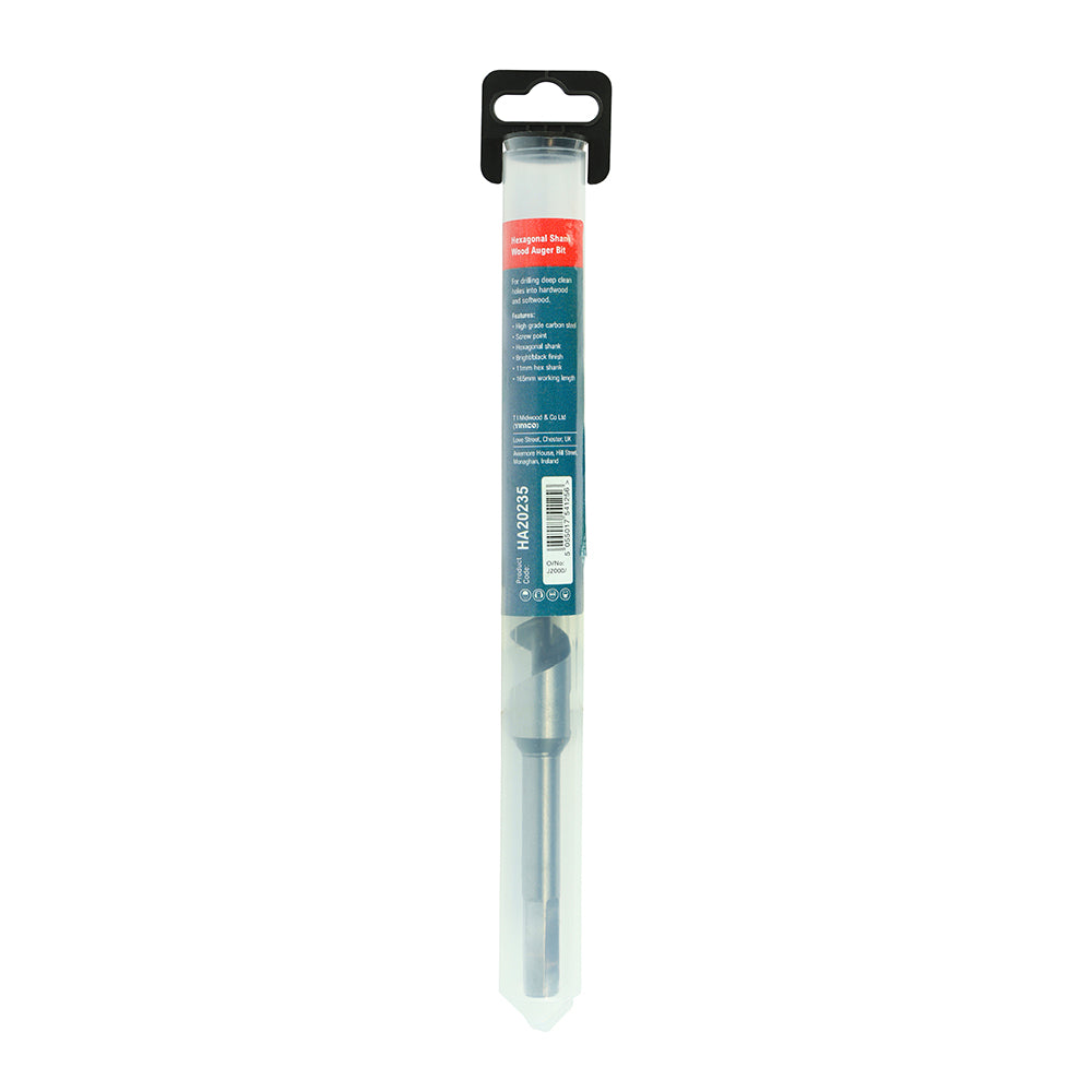 This is an image of Timco - Wood Auger Bit - Hex Shank 20.0 x 235 (1 Each Tube) HA20235