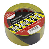 This is an image of Timco - Hazard Tape - Yellow & Black 33m x 50mm (1 Each Roll) HAZT