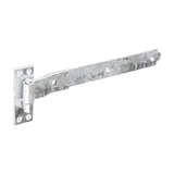 This is an image of Timco - Pair of Cranked Band & Hook On Plates - Hot Dipped Galvanised 350mm (1 Pairs Plain Bag) HBC350G