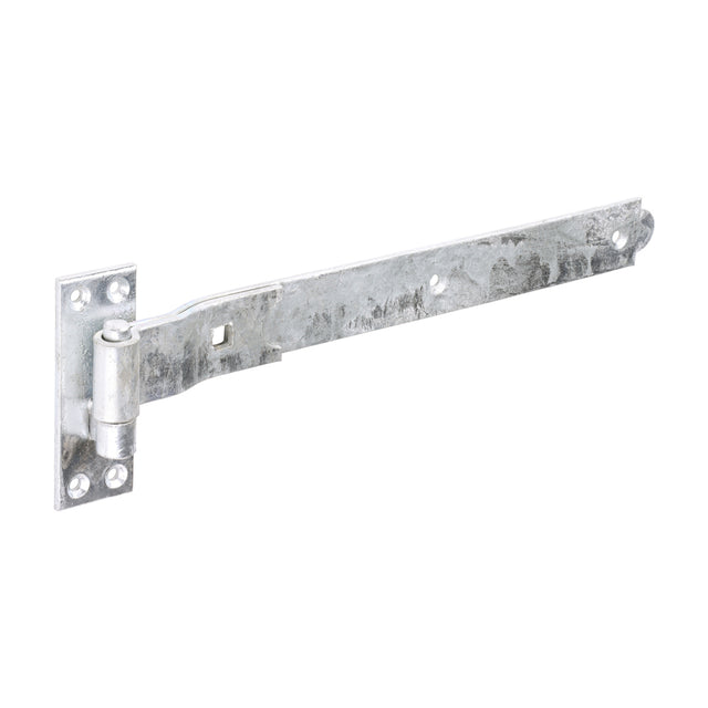 This is an image of Timco - Pair of Cranked Band & Hook On Plates - Hot Dipped Galvanised 350mm (1 Pairs Plain Bag) HBC350G
