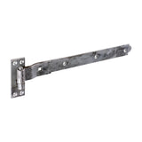 This is an image of Timco - Pair of Cranked Band & Hook On Plates - Hot Dipped Galvanised 400mm (1 Pairs Plain Bag) HBC400G