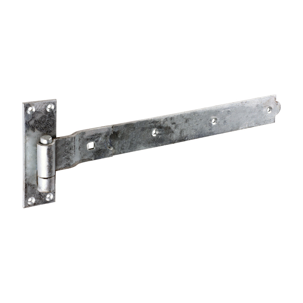 This is an image of Timco - Pair of Cranked Band & Hook On Plates - Hot Dipped Galvanised 450mm (1 Pairs Plain Bag) HBC450G