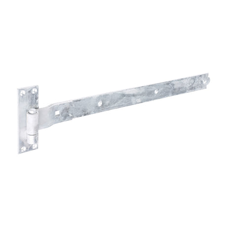 This is an image of Timco - Pair of Cranked Band & Hook On Plates - Hot Dipped Galvanised 600mm (1 Pairs Plain Bag) HBC600G