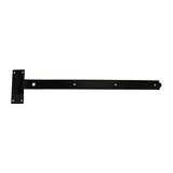This is an image of Timco - Pair of Cranked Band & Hook On Plates - Black 900mm (1 Pairs Plain Bag) HBC900B