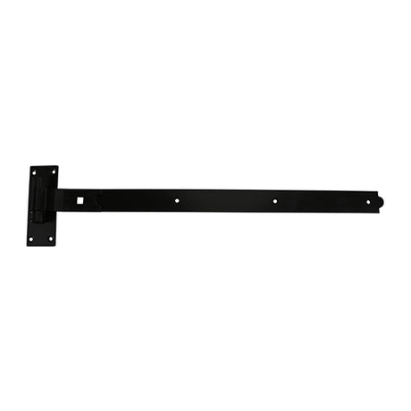This is an image of Timco - Pair of Cranked Band & Hook On Plates - Black 900mm (1 Pairs Plain Bag) HBC900B