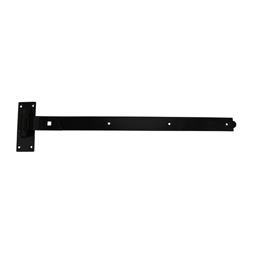 This is an image of Timco - Pair of Cranked Band & Hook On Plates - Black 900mm (1 Pairs Plain Bag) HBC900B