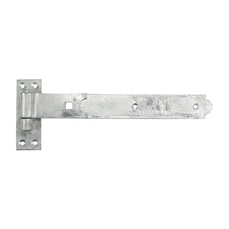 This is an image of Timco - Pair of Straight Band & Hook On Plates - Hot Dipped Galvanised 350mm (1 Pairs Plain Bag) HBS350G