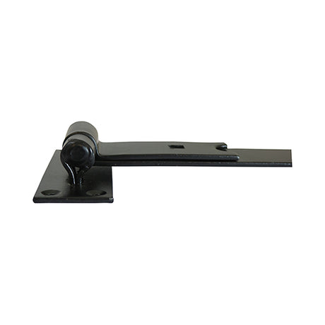 This is an image of Timco - Pair of Straight Band & Hook On Plates - Black 600mm (1 Pairs Plain Bag) HBS600B