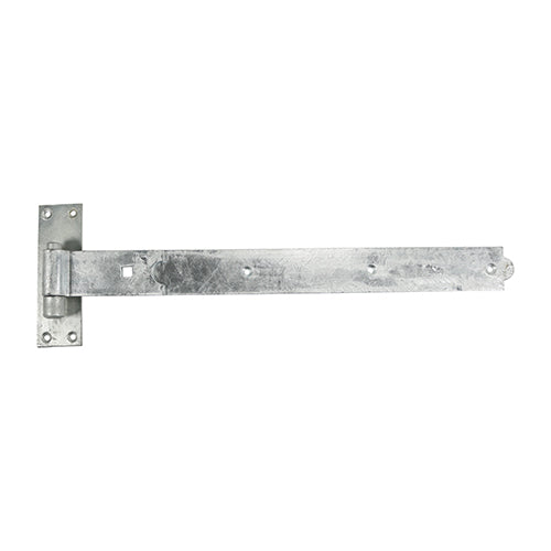 This is an image of Timco - Pair of Straight Band & Hook On Plates - Hot Dipped Galvanised 600mm (1 Pairs Plain Bag) HBS600G