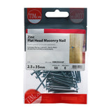 This is an image of Timco - Masonry Nails - Zinc 2.5 x 35mm (50 PCS TIMpac) HM25035P
