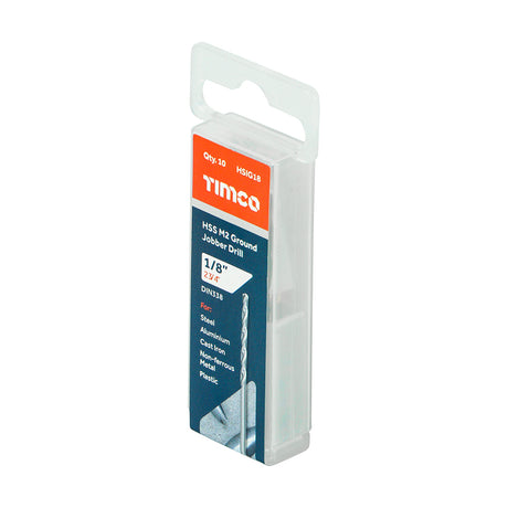 This is an image of Timco - Ground Jobber Drills - HSS M2 1/8" (10 Pieces Tube) HSIG18