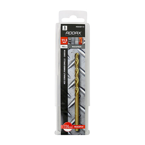 This is an image of Timco - Ground Jobber Drills - Cobalt M35 11.5mm (5 Pieces Tube) HSSCO115