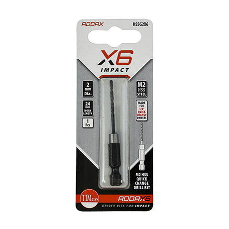 This is an image of Timco - Impact Drill Bit 2.0mm (1 Each Blister Pack) HSSG2X6