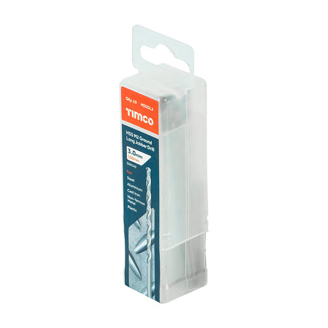 This is an image of Timco - Ground Long Jobber Drills - HSS M2 3.0mm (10 Pieces Tube) HSSGL3