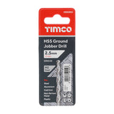 This is an image of Timco - Ground Jobber Drills - HSS M2 2.5mm (1 Each Wallet) HSSGR25