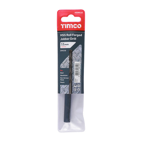 This is an image of Timco - Roll Forged Jobber Drills - HSS 11.0mm (5 Pieces Tube) HSSR110
