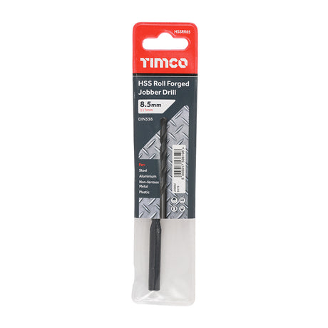 This is an image of Timco - Roll Forged Jobber Drills - HSS 8.5mm (1 Each Wallet) HSSRR85