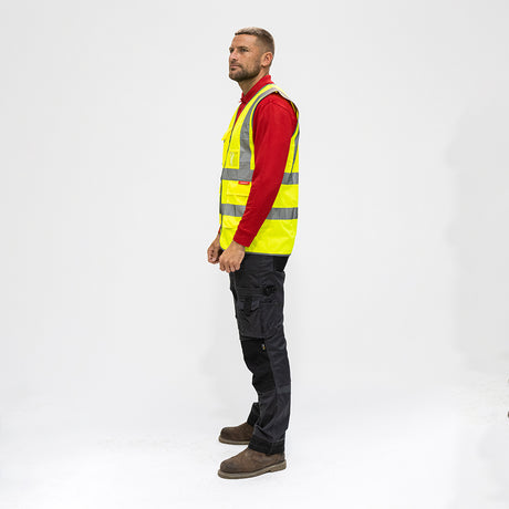 This is an image of Timco - Hi-Visibility Executive Vest - Yellow XXXX Large (1 Each Bag) HVEV4XL