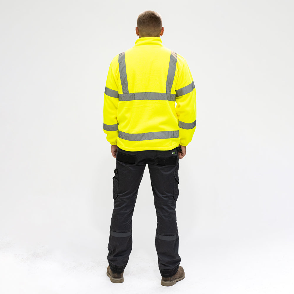 This is an image of Timco - Hi-Visibility Fleece Jacket - Yellow XXX Large (1 Each Bag) HVFJ3XL