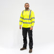This is an image of Timco - Hi-Visibility Polo Shirt - Long Sleeve - Yellow Small (1 Each Bag) HVLSPSML