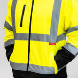 This is an image of Timco - Hi-Visibility Softshell Jacket - Yellow Large (1 Each Bag) HVSJLRG