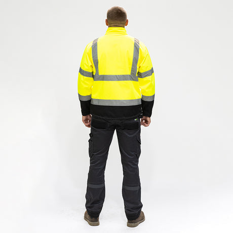 This is an image of Timco - Hi-Visibility Softshell Jacket - Yellow Small (1 Each Bag) HVSJSML