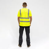 This is an image of Timco - Hi-Visibility Polo Shirt - Short Sleeve - Yellow Small (1 Each Bag) HVSSPSML
