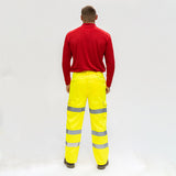 This is an image of Timco - Hi-Visibility Executive Trousers - Yellow Medium (1 Each Bag) HVTRSMED