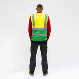 This is an image of Timco - Hi-Visibility Executive Vest - Yellow & Green XXXX Large (1 Each Bag) HVVYG4XL