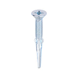 This is an image of Timco - Metal Construction Timber to Heavy Section Screws - Countersunk - Wing-Tip - Self-Drilling - Zinc 5.5 x 45mm - (200 PCS Box) HW45B