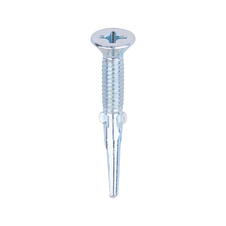 This is an image of Timco - Metal Construction Timber to Heavy Section Screws - Countersunk - Wing-Tip - Self-Drilling - Zinc 5.5 x 45mm - (200 PCS Box) HW45B