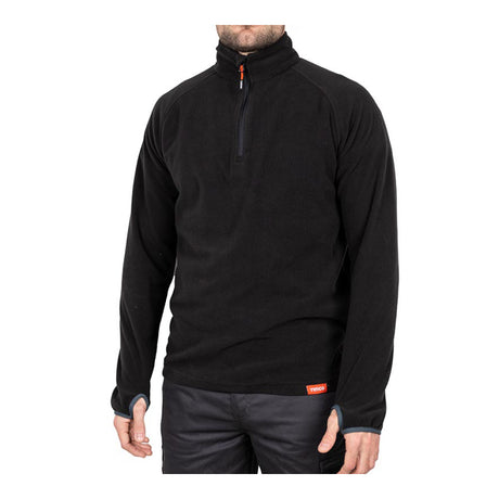 This is an image of Timco - Half Zip Overhead Fleece -Black X Large (1 Each Bag) HZOFBXL