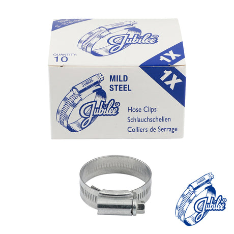 This is an image of Timco - Jubilee Clip Mild Steel - 1XMS 30 - 40mm - (10 PCS Box) JUB1XMS