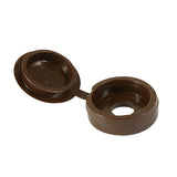 This is an image of Timco - Hinged Screw Caps - Large - Brown To fit 5.0 to 6.0 Screw - (50 PCS TIMpac) LHCCBROWNP