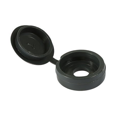 This is an image of Timco - Hinged Screw Caps - Large - Dark Grey To fit 5.0 to 6.0 Screw - (50 PCS TIMpac) LHCCDGREYP