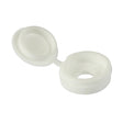 This is an image of Timco - Hinged Screw Caps - Large - White To fit 5.0 to 6.0 Screw - (50 PCS TIMpac) LHCCWHITEP