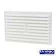 This is an image of Timco - Timloc Internal Plastic Louvre Grille Vent with Flyscreen - White - 1211WF 260 x 170mm (1 Each Bag) LOC1211WF