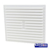 This is an image of Timco - Timloc Internal Plastic Hit and Miss Louvre Mini Grille Vent - White - 1219W 166 x 85mm (1 Each Bag) LOC1219W