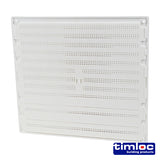 This is an image of Timco - Timloc Internal Plastic Hit and Miss Louvre Mini Grille Vent - White - 1219W 166 x 85mm (1 Each Bag) LOC1219W