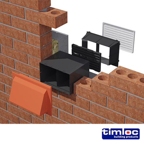 This is an image of Timco - Timloc Through-Wall Cavity Sleeve Extension - Black - 1237 229 x 76mm (1 Each Bag) LOC1237
