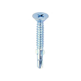 This is an image of Timco - Metal Construction Timber to Light Section Screws - Countersunk - Wing-Tip - Self-Drilling - Zinc 4.8 x 38mm - (200 PCS Box) LW38B