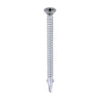 This is an image of Timco - Metal Construction Timber to Light Section Screws - Countersunk - Wing-Tip - Self-Drilling - Exterior - Silver Organic 5.5 x 85mm - (100 PCS Box) LW85S