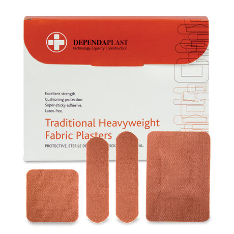 This is an image of Timco - Fabric Plasters - Heavyweight Assorted (100 Pieces Box) MED2210