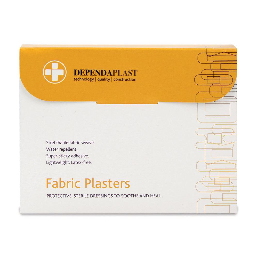 This is an image of Timco - Fabric Plasters Assorted (100 Pieces Box) MED516