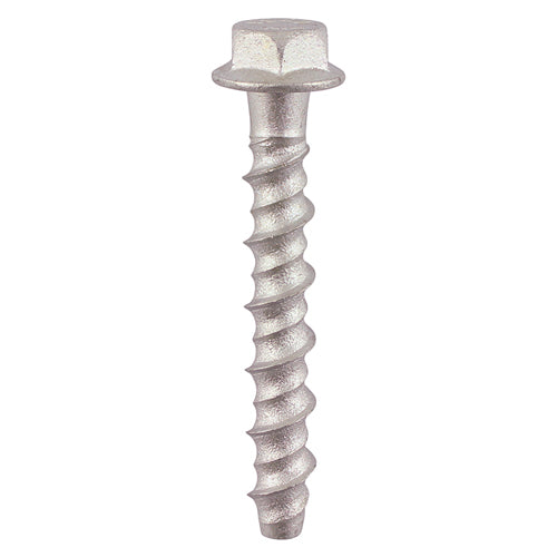 This is an image of Timco - Multi-Fix Masonry Bolts - Hex Flange - Exterior - Silver 6.0 x 50mm - (100 PCS Box) MF650