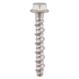 This is an image of Timco - Multi-Fix Masonry Bolts - Hex Flange - Exterior - Silver 6.0 x 50mm - (100 PCS Box) MF650