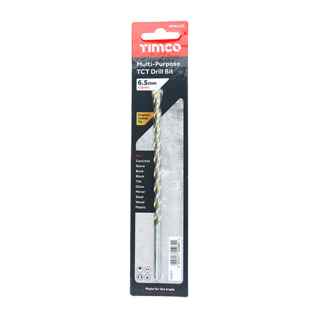 This is an image of Timco - TCT Multi-Purpose Drill Bit 6.5 x 150 (1 Each Blister Pack) MP65150