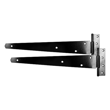 This is an image of Timco - Pair of Medium Tee Hinges - Black 18" (1 Pairs TIMbag) MTH18B