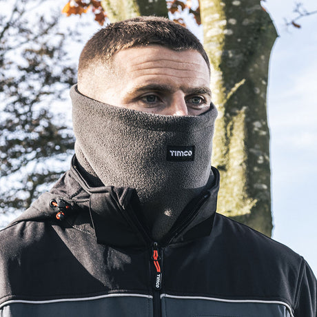 This is an image of Timco - Fleece Neck Warmer One Size (1 Each Bag) NWGREY